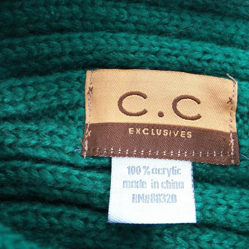 CC Exclusives Green Knitted‎ Turban Headband Beaded Flower Embellishment
